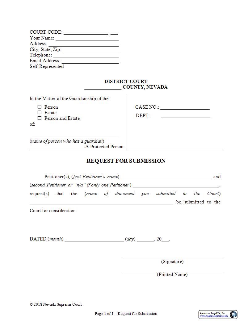 Request For Submission | Pdf Fpdf Docx | Nevada