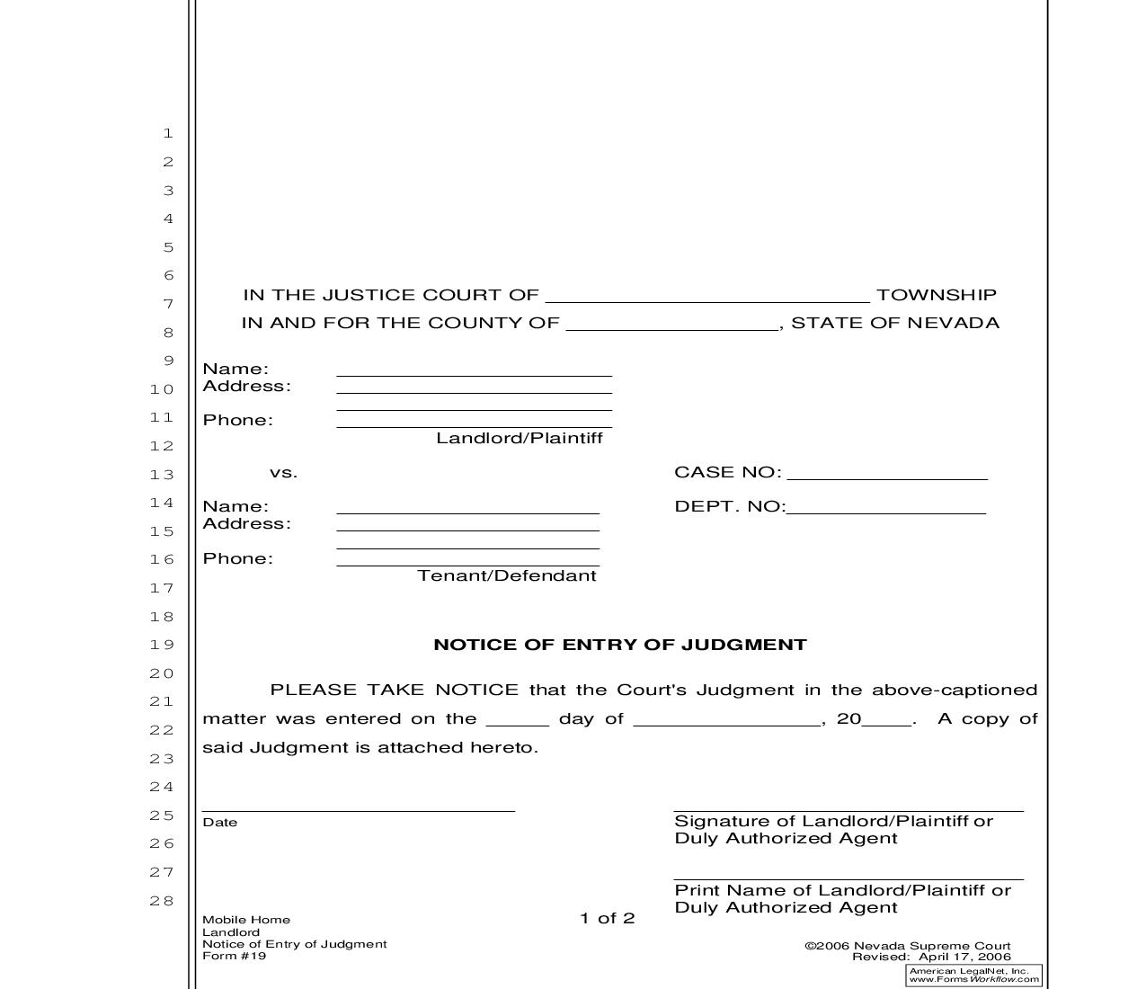 Notice Of Entry Of Judgment {19} | Pdf Fpdf Doc Docx | Nevada