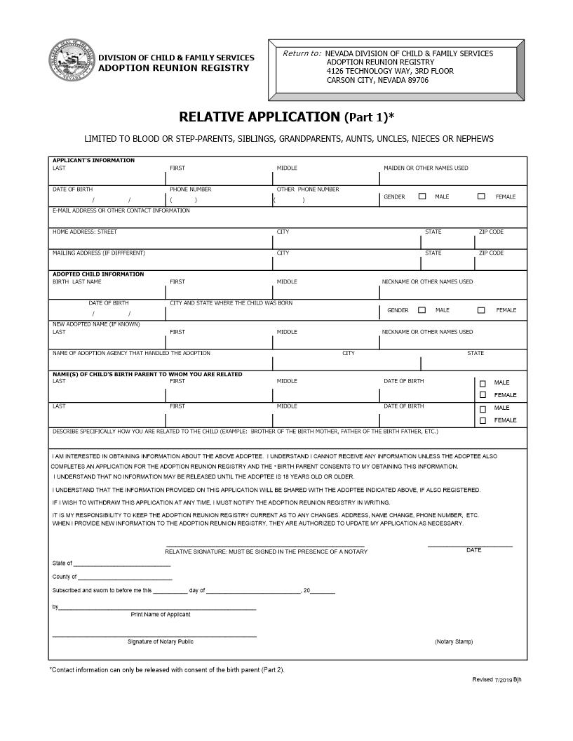 Relative Application (Part 1) | Pdf Fpdf Docx | Nevada