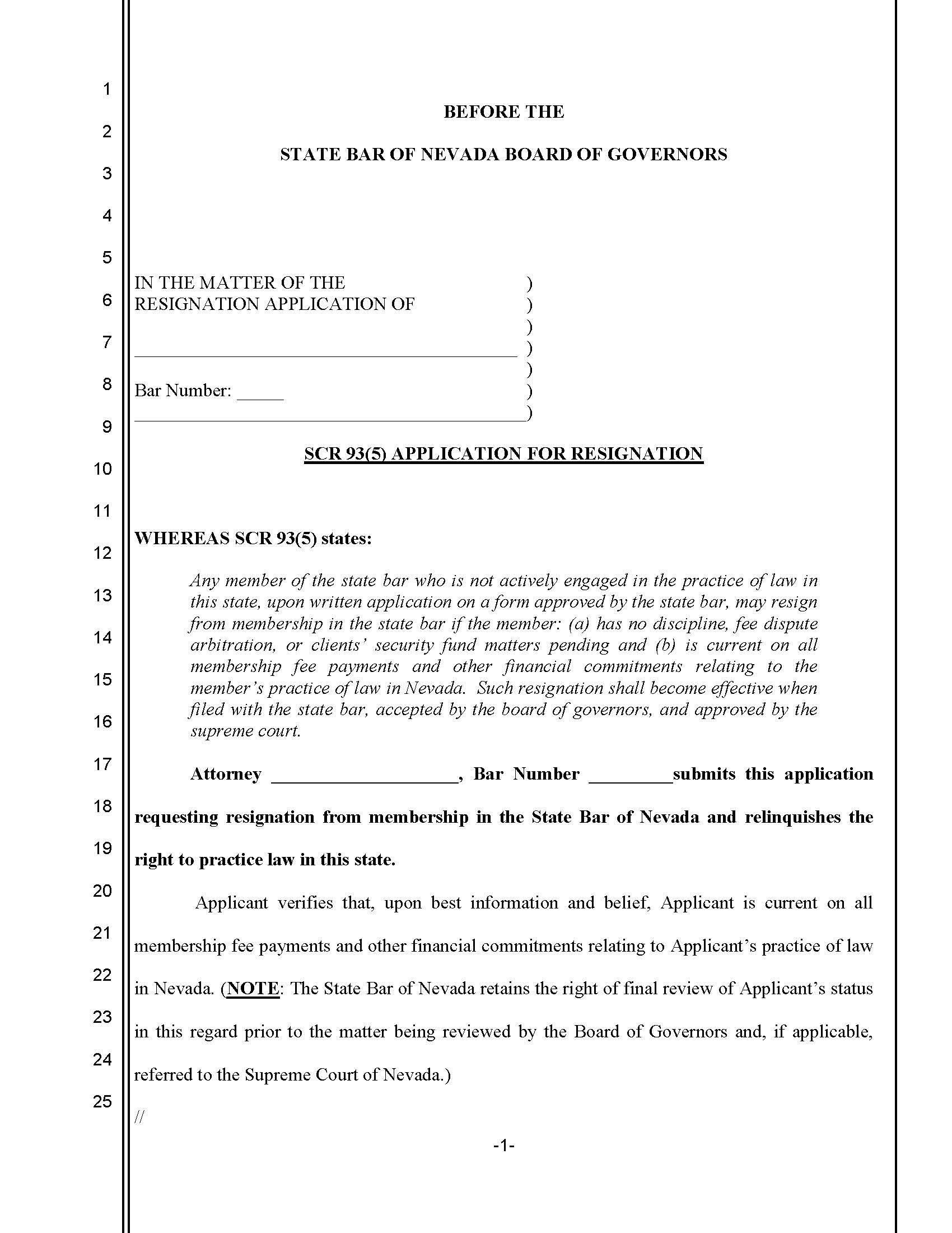 Application For Resignation (Has Clients) | Pdf Fpdf Docx | Nevada