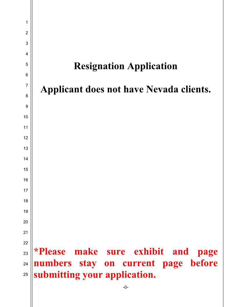 Application For Resignation (No Clients) | Pdf Fpdf Docx | Nevada
