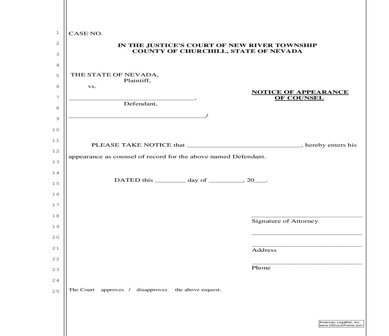 Notice Of Appearance Of Counsel | Pdf Fpdf Doc Docx | Nevada