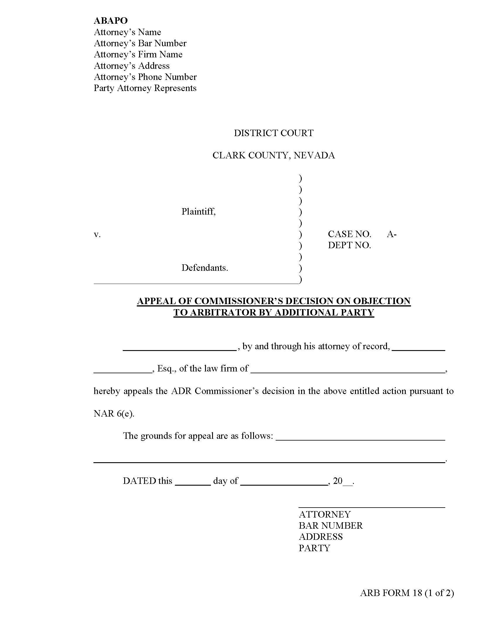 Appeal Of Decision Additional Party {18} | Pdf Fpdf Docx | Nevada