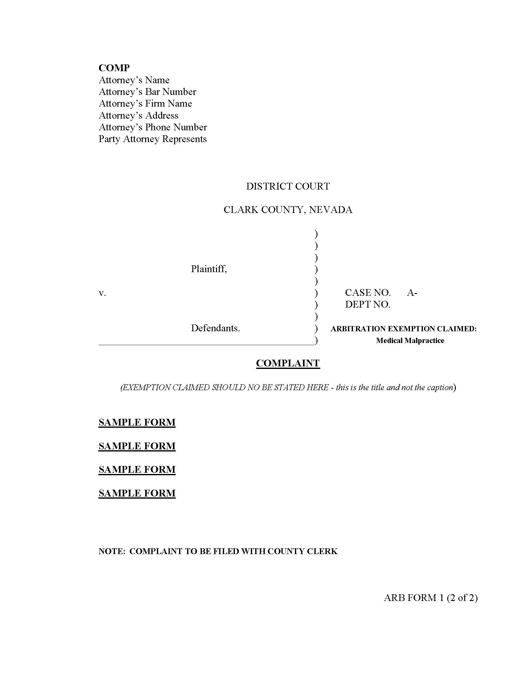 Automatic Arbitration Exemptions {1} | Pdf Fpdf Docx | Nevada