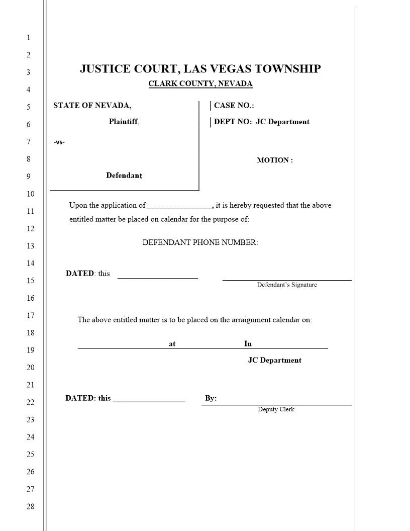 Criminal Motion | Pdf Fpdf Docx | Nevada