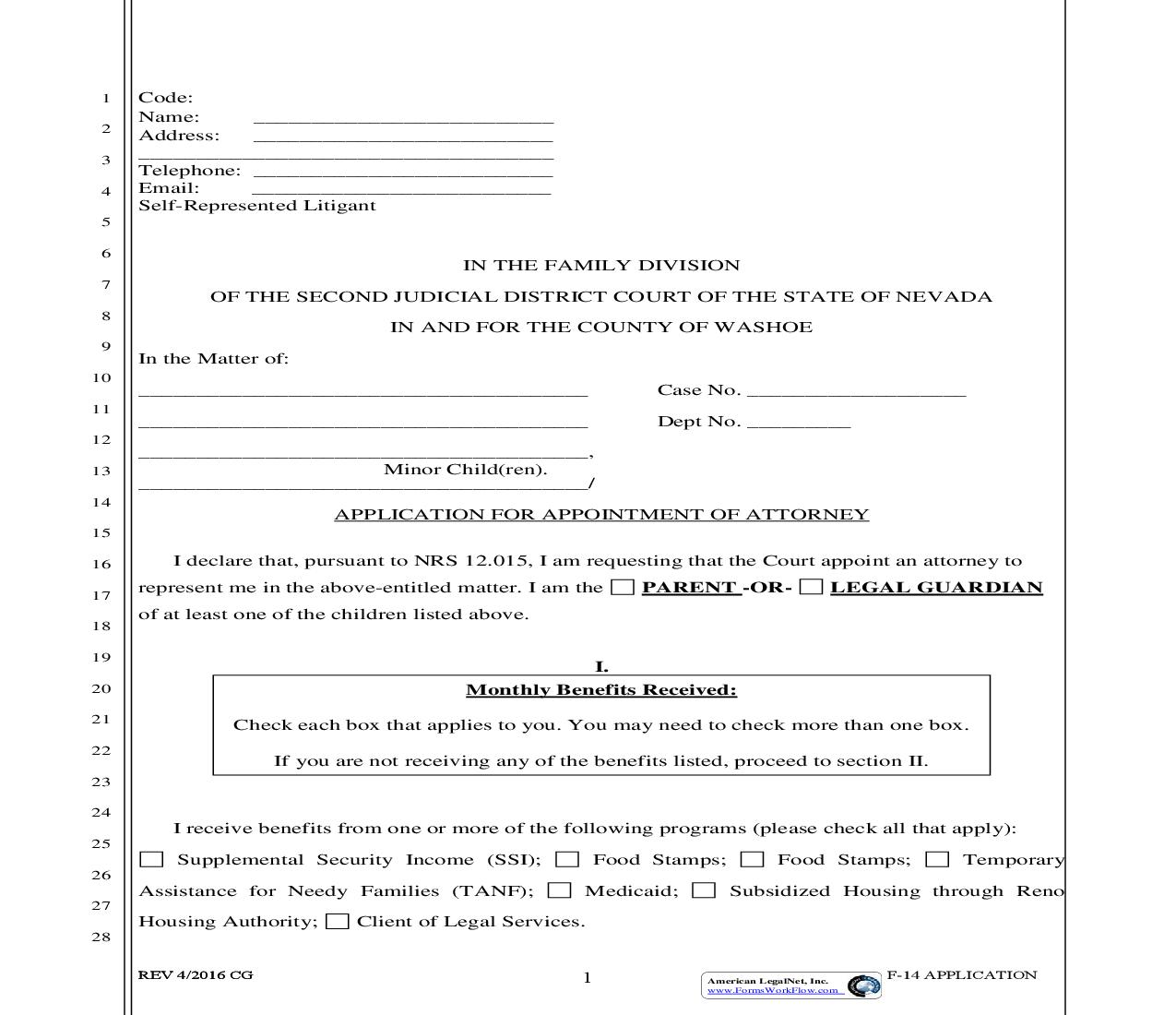 Application For Appointment Of Attorney | Pdf Fpdf Doc Docx | Nevada