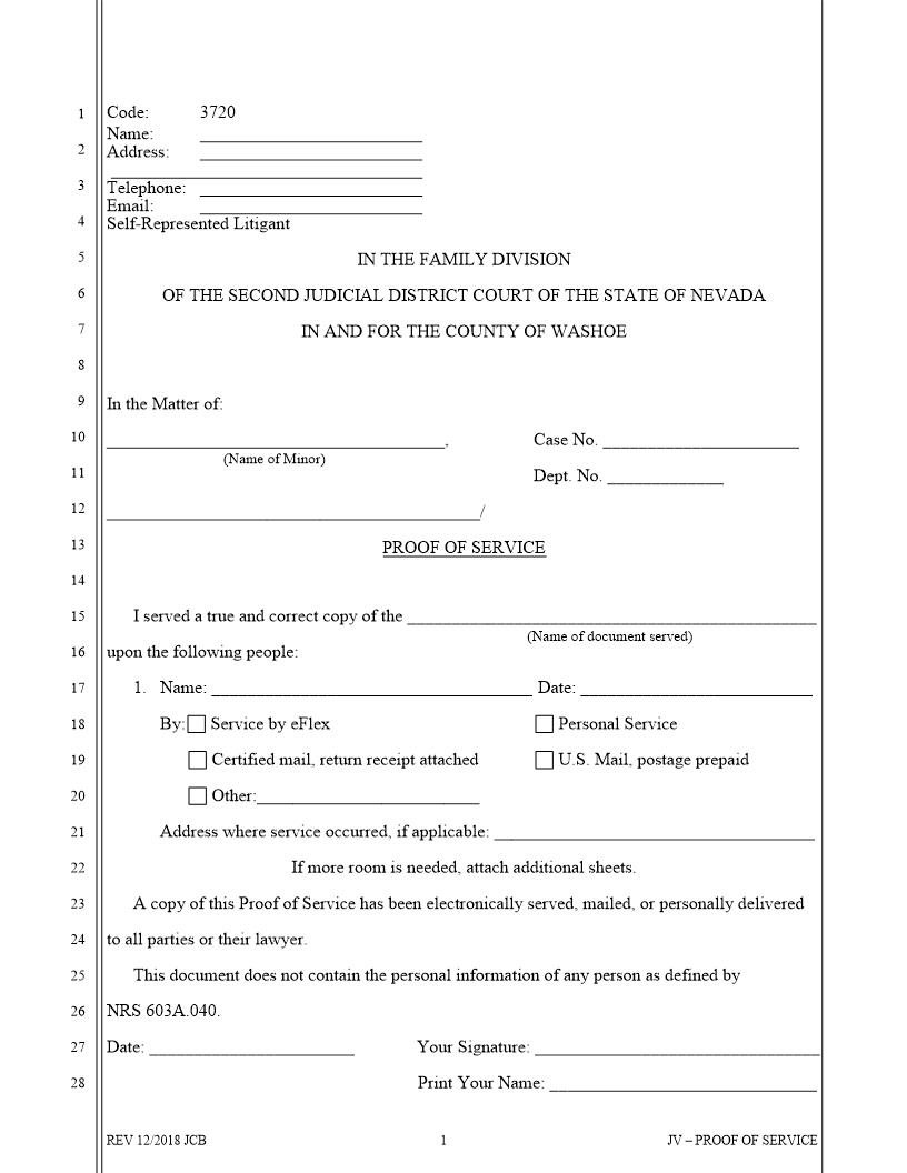 Proof Of Service {3715} | Pdf Fpdf Doc Docx | Nevada