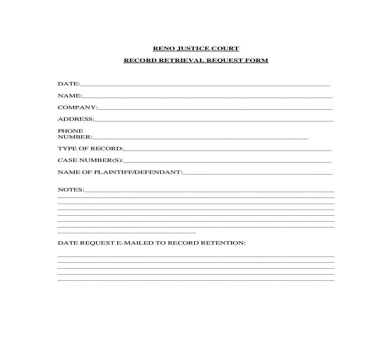 Record Retrieval Request | Pdf Fpdf Doc Docx | Nevada