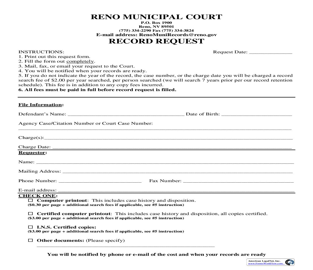 Records Request |  | Nevada