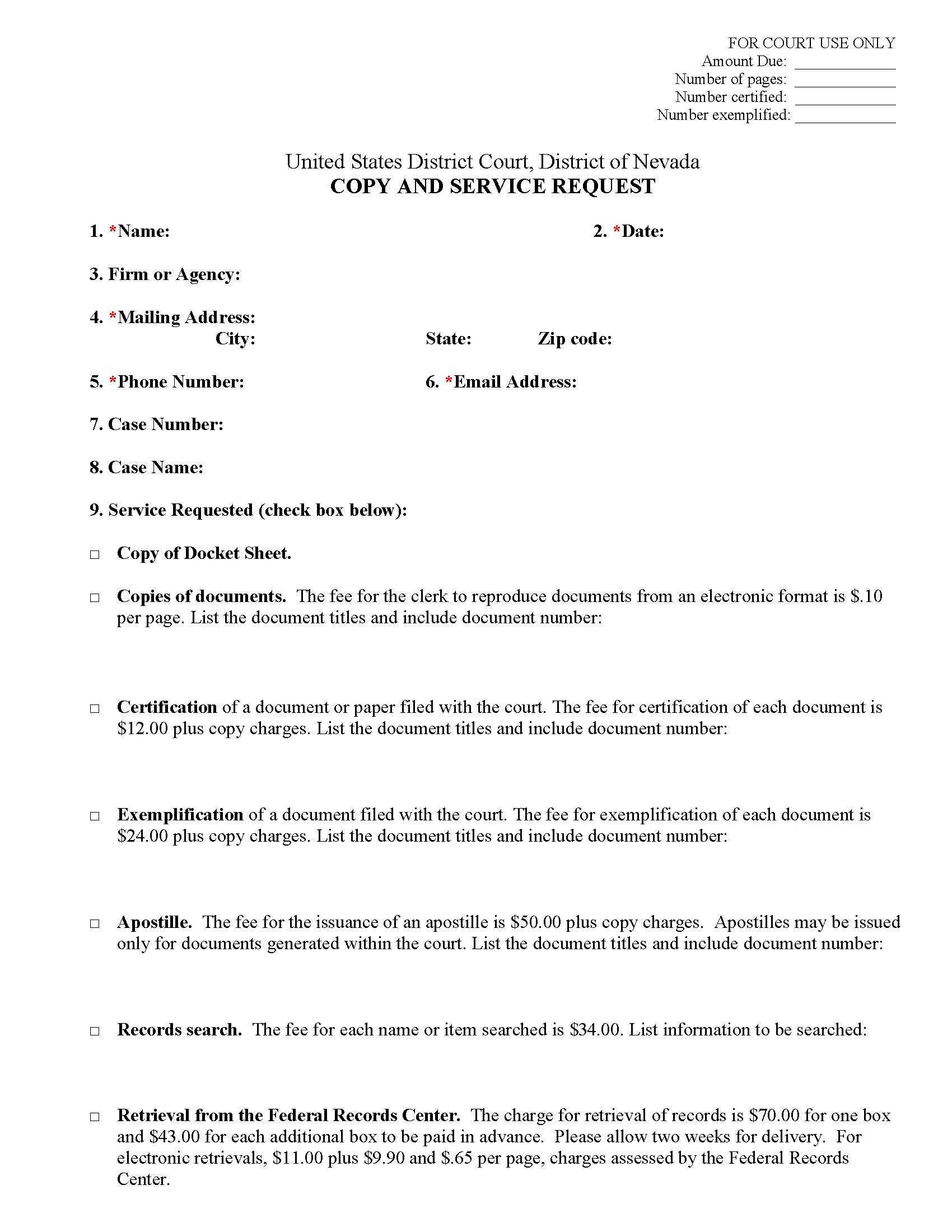 Copy And Service Request | Pdf Fpdf Docx | Nevada