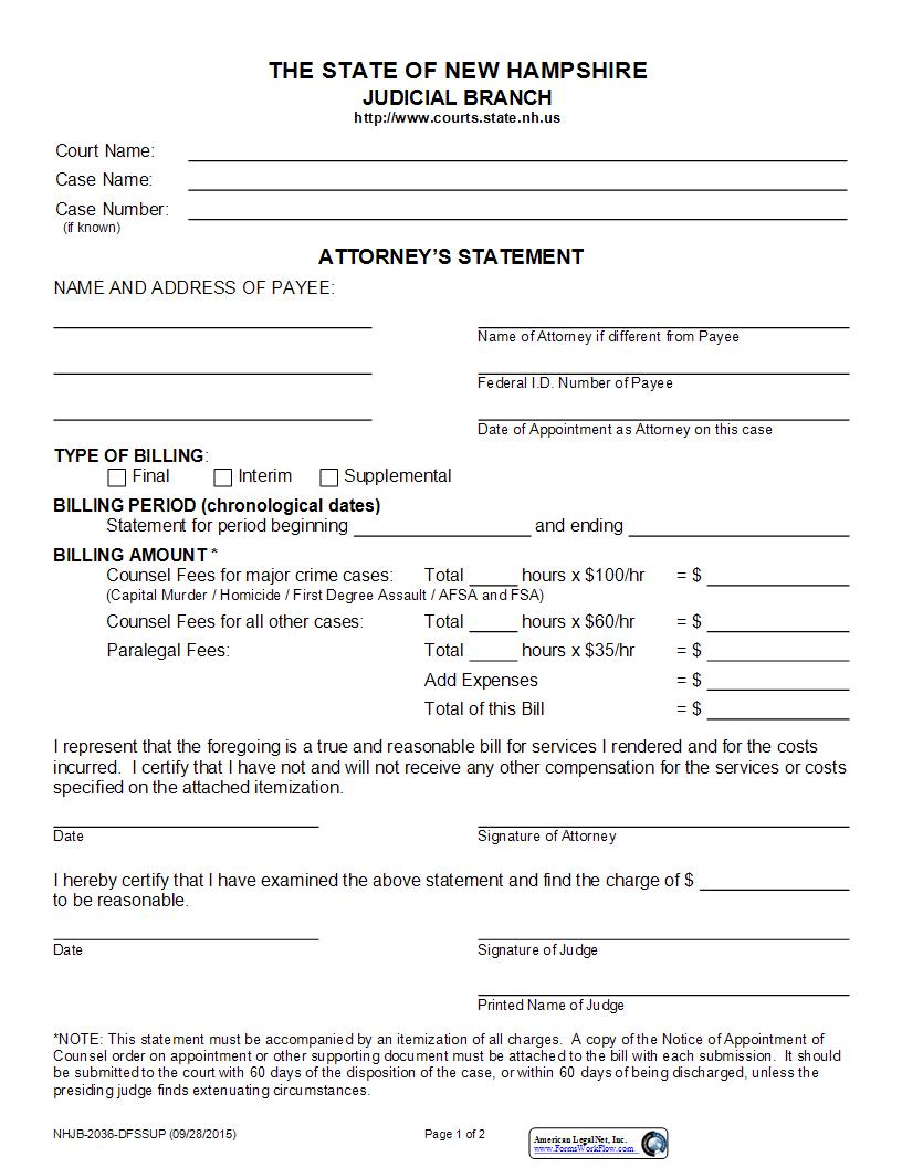 Attorneys Statement {NHJB-2036-DFSSup} | Pdf Fpdf Docx | New Hampshire