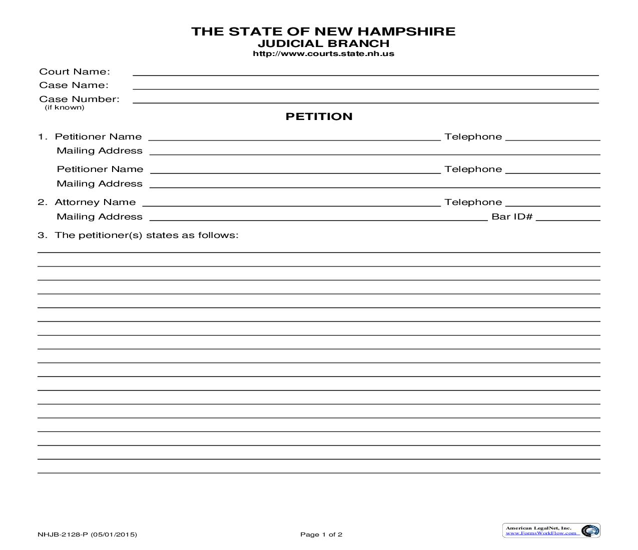 Petition {NHJB-2128-P} | Pdf Fpdf Doc Docx | New Hampshire