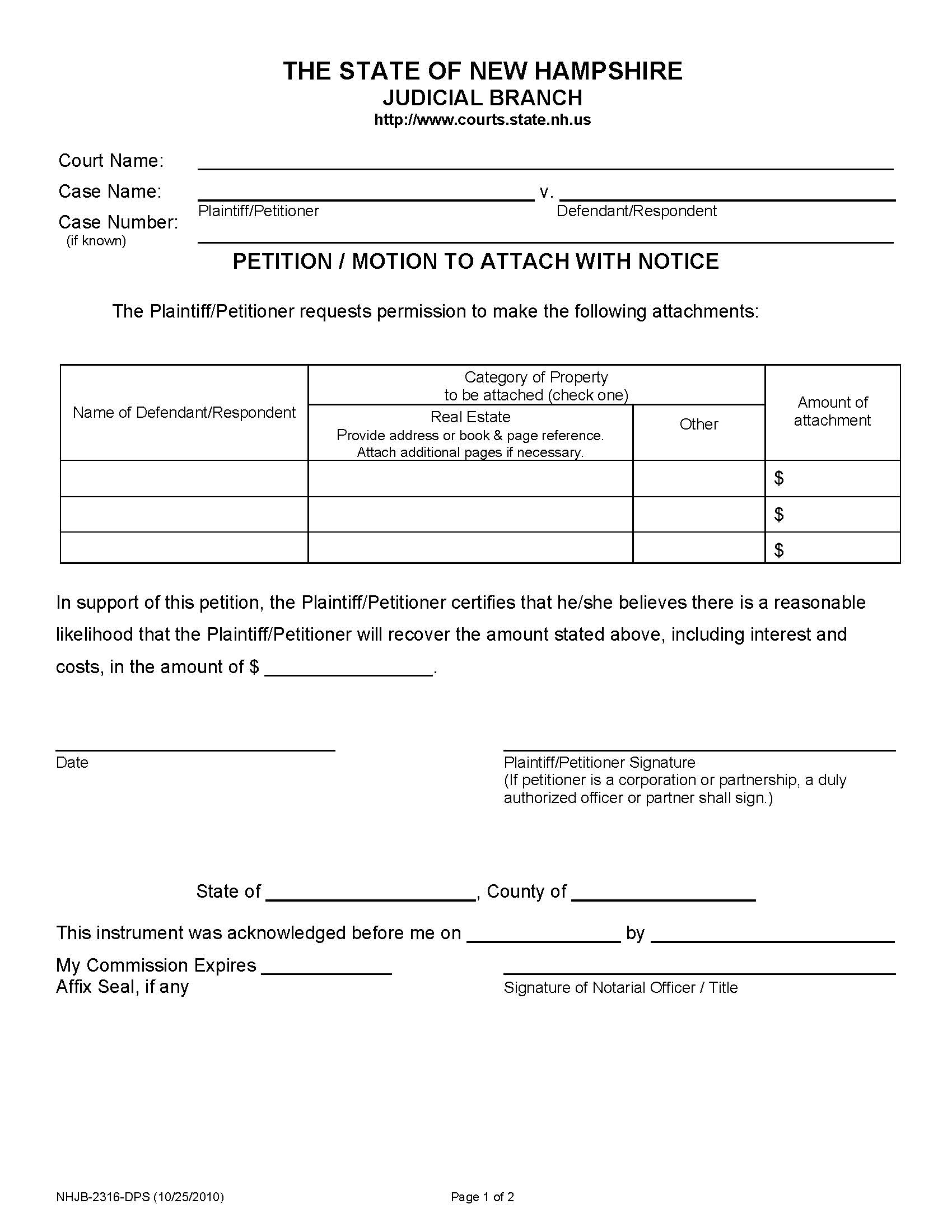 Petition-Motion To Attach WIth Notice {NHJB-2316-DPS} | Pdf Fpdf Doc Docx | New Hampshire