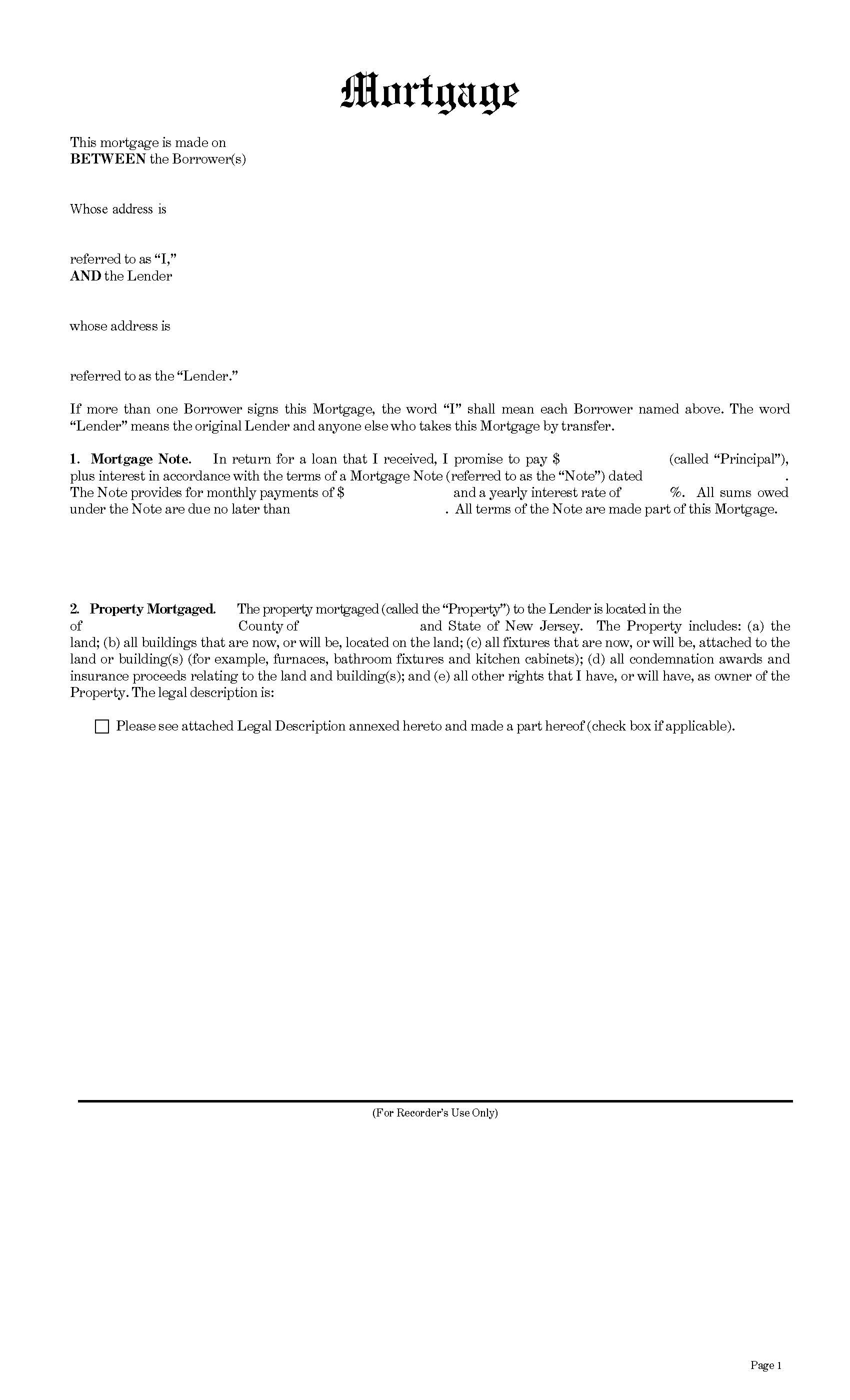 Mortgage | Pdf Fpdf Docx | New Jersey