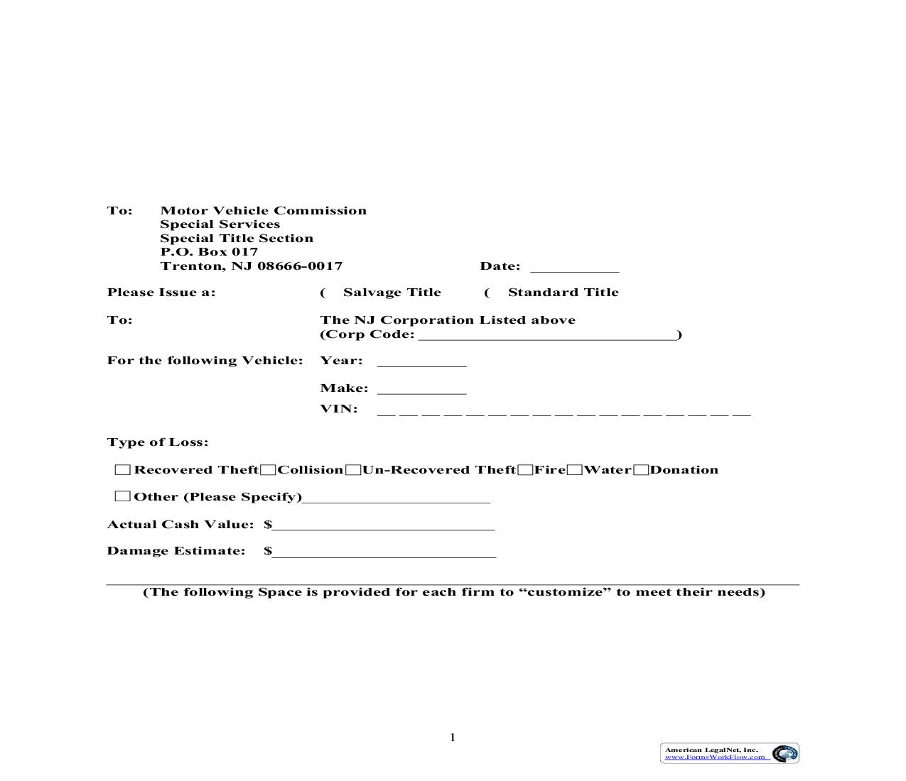 Insurance Listing Sheet | Pdf Fpdf Doc Docx | New Jersey
