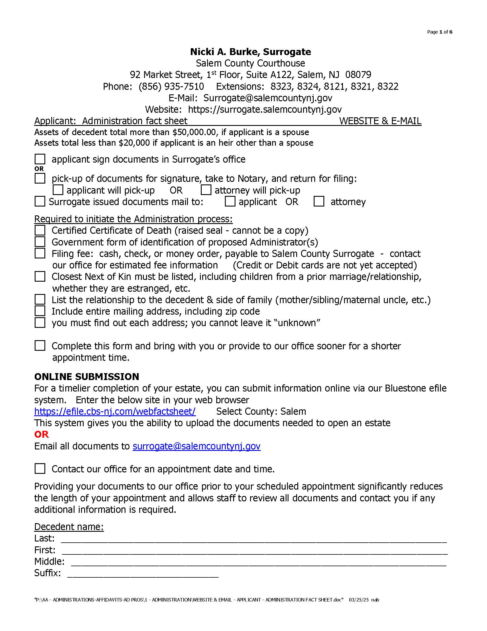 Applicant Administration Fact Sheet | Pdf Fpdf Doc Docx | New Jersey