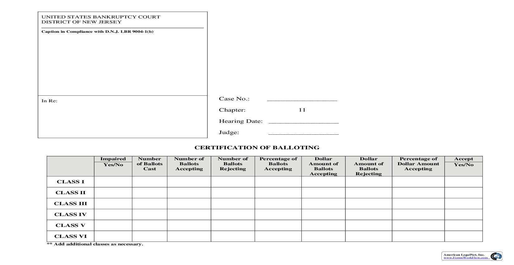 Certification of Balloting {NJB NB} | Pdf Fpdf Doc Docx | New Jersey