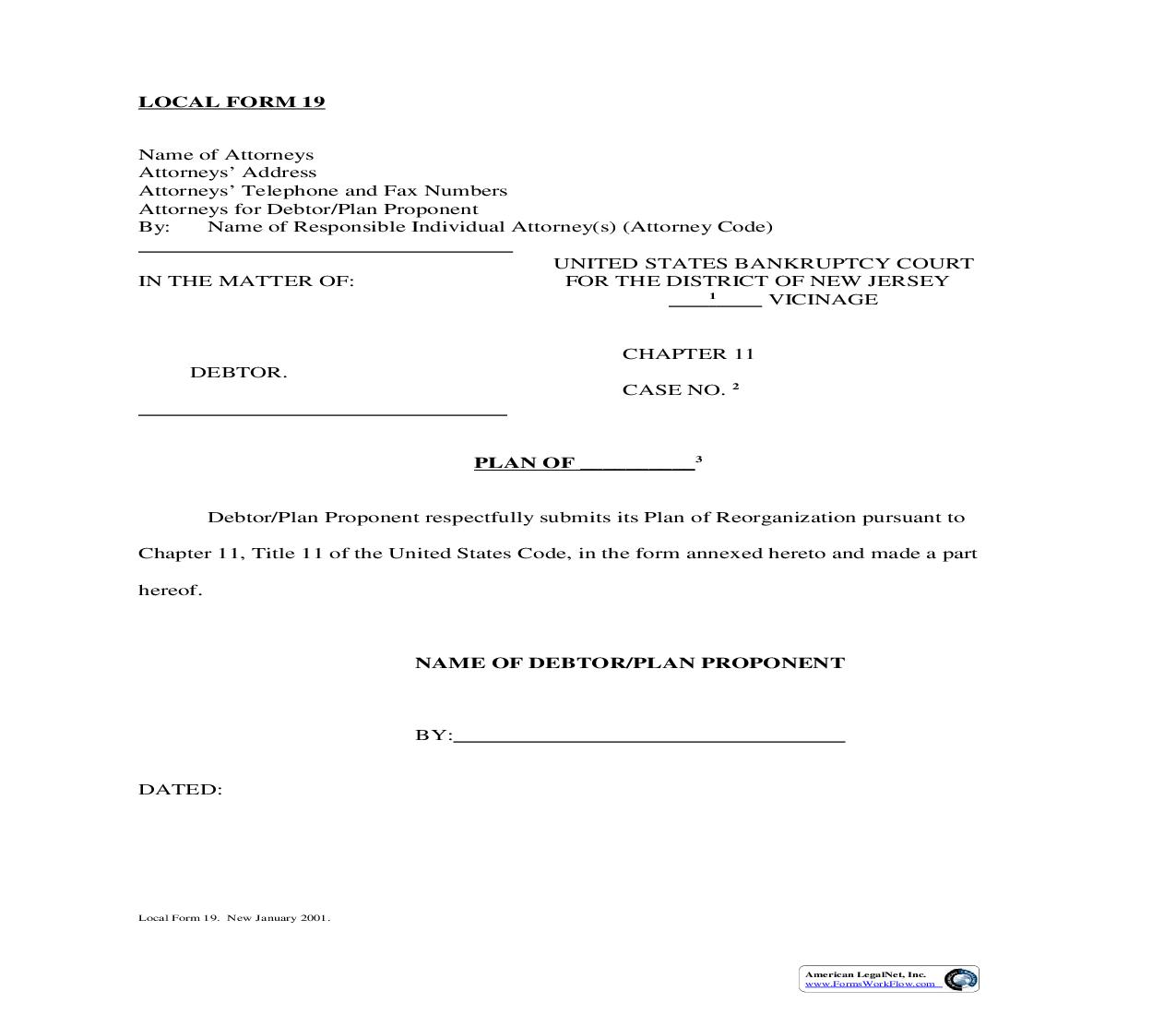 Chapter 11 Plan {19} | Pdf Fpdf Doc Docx | New Jersey