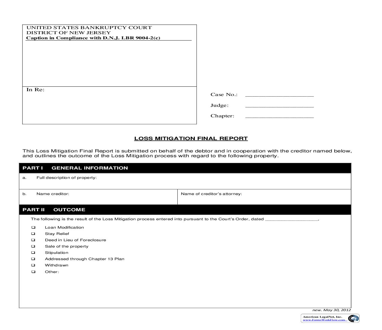 Loss Mitigation Final Report (NJB LMFR) | Pdf Fpdf Doc Docx | New Jersey