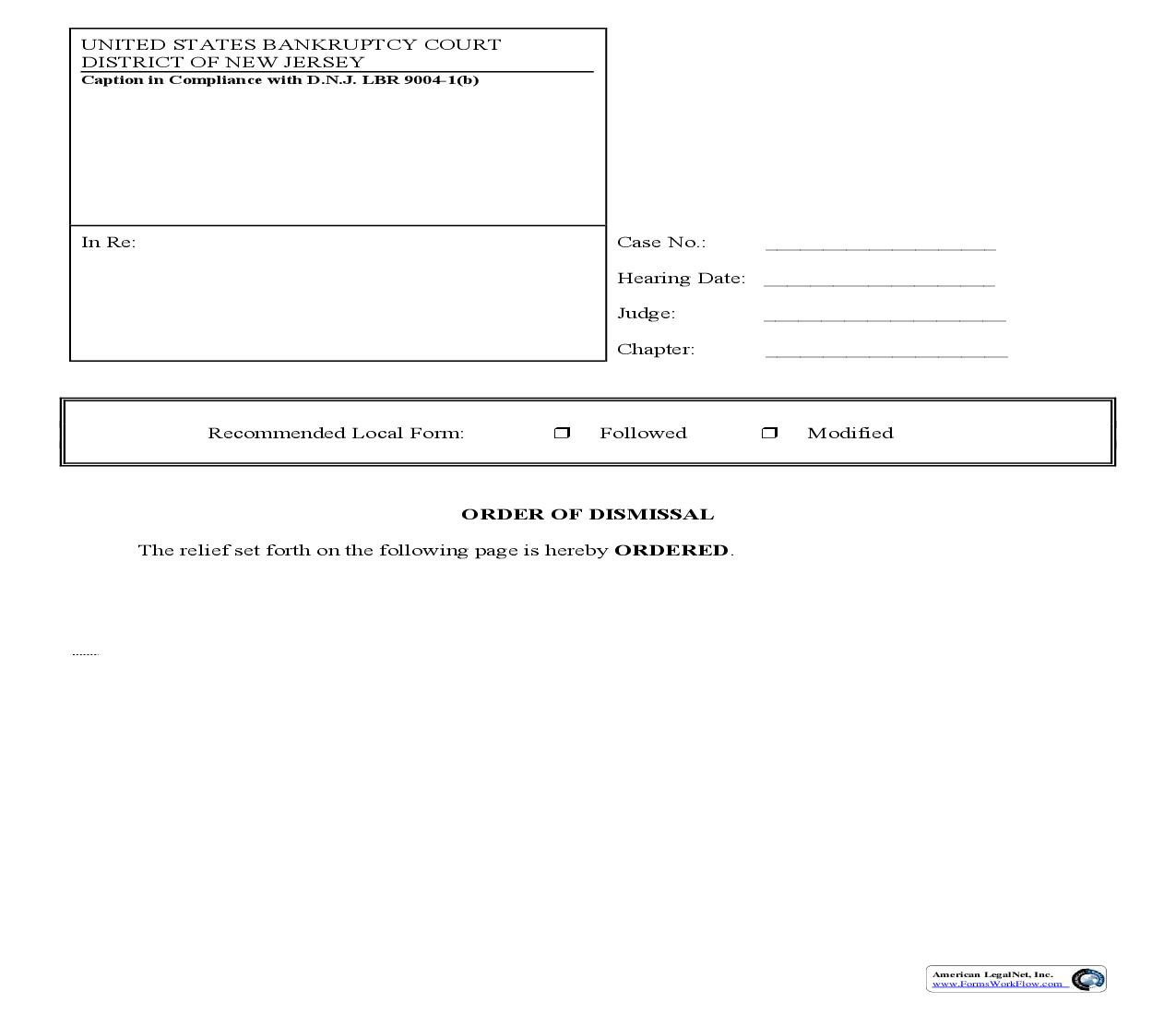 Order Of Dismissal | Pdf Fpdf Doc Docx | New Jersey