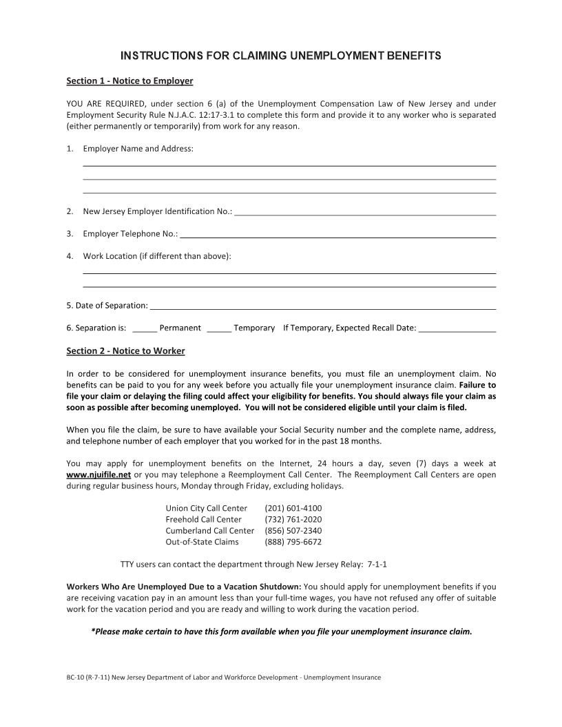 Unemployment | Pdf Fpdf Docx | New Jersey