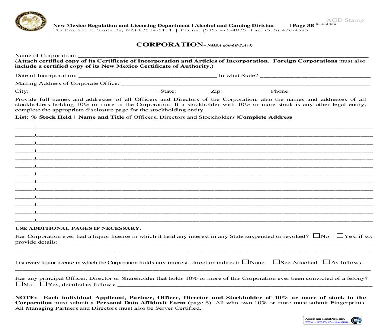 Corporation | Pdf Fpdf Doc Docx | New Mexico