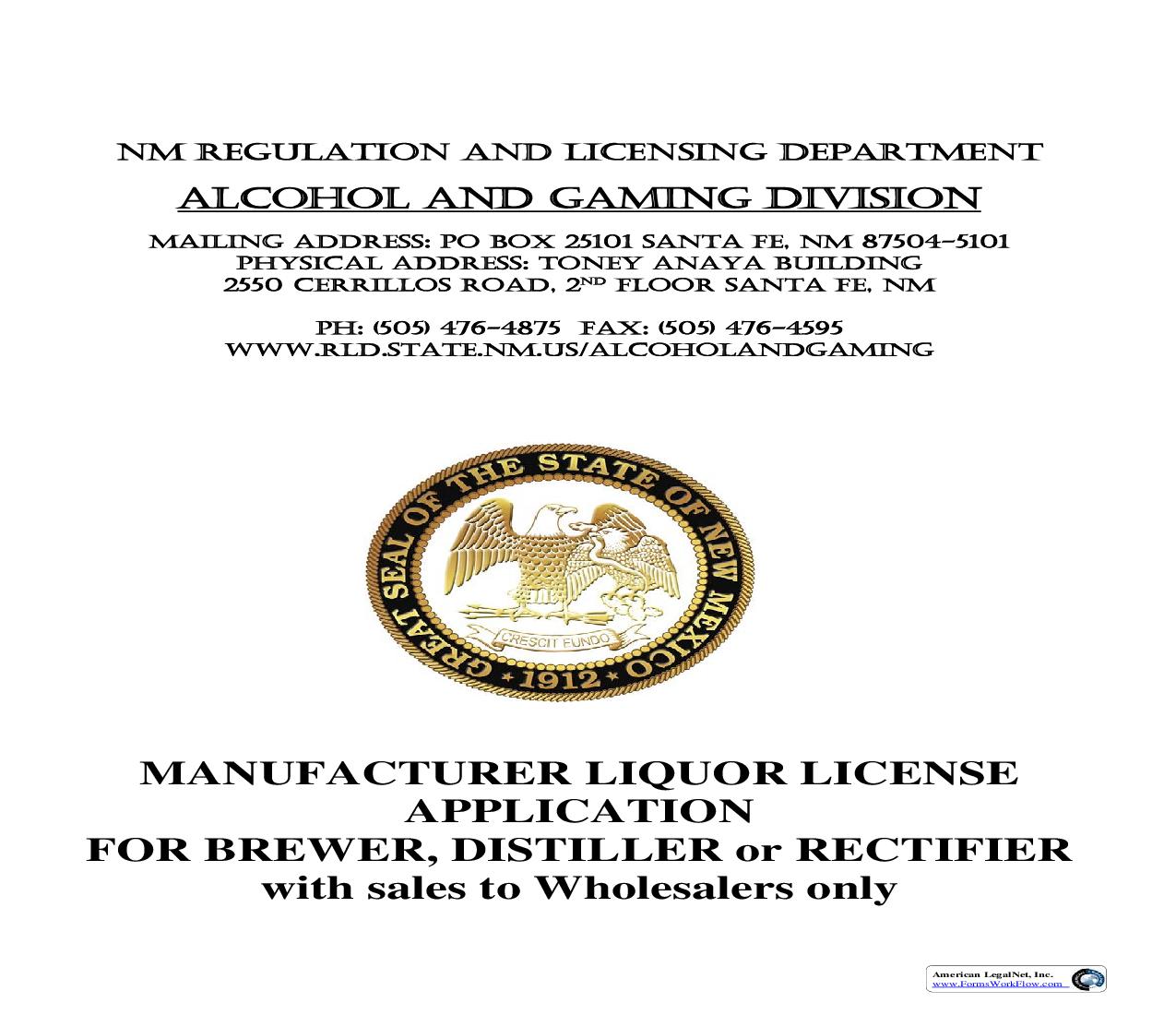 Manufacturer Packet With Instructions Checklist | Pdf Fpdf Doc Docx | New Mexico