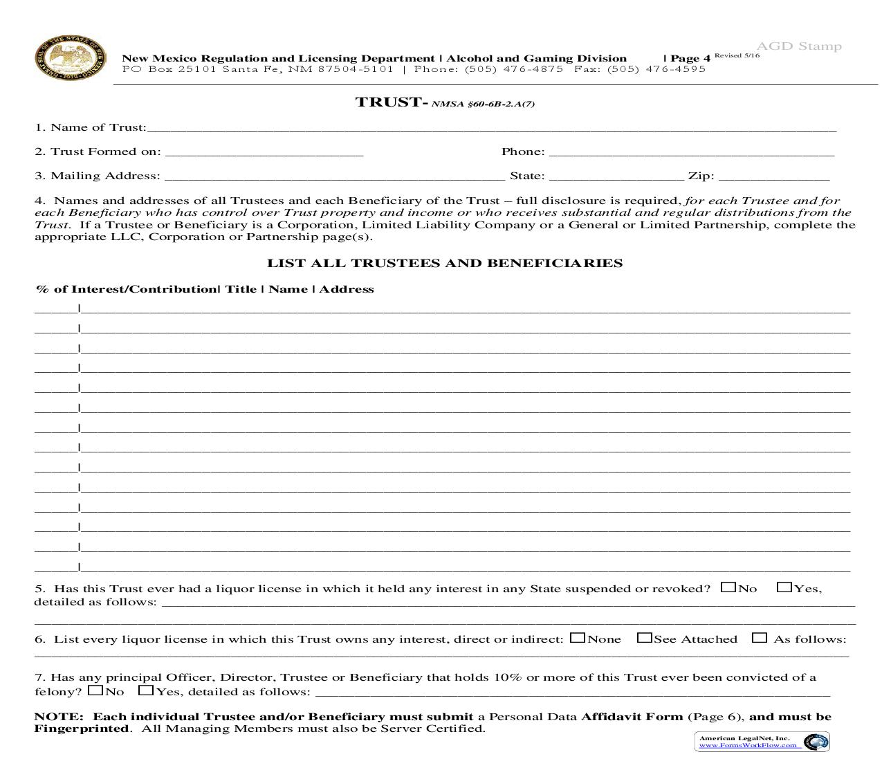 Trust | Pdf Fpdf Doc Docx | New Mexico