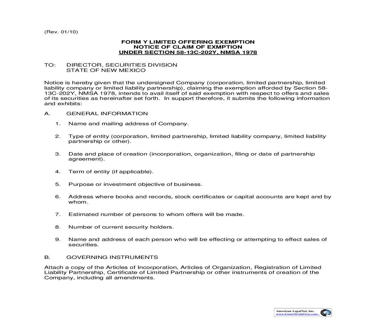 Notice Of Claim Of Exemption {202Y} | Pdf Fpdf Doc Docx | New Mexico