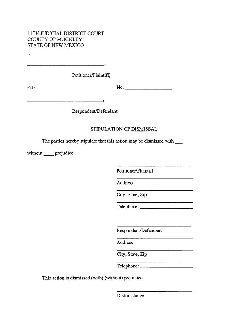 Stipulation Of Dismissal | Pdf Fpdf Docx | New Mexico