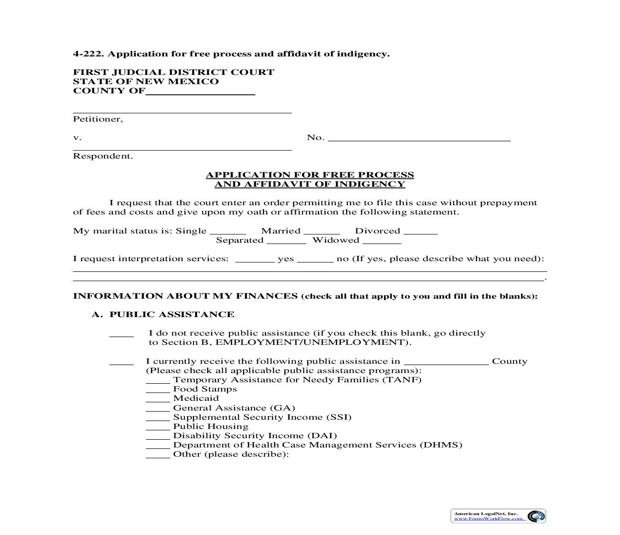 Free Process Packet |  | New Mexico