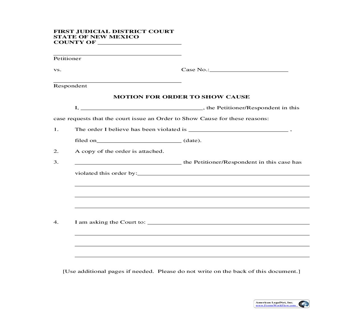 Motion For Order To Show Cause |  | New Mexico