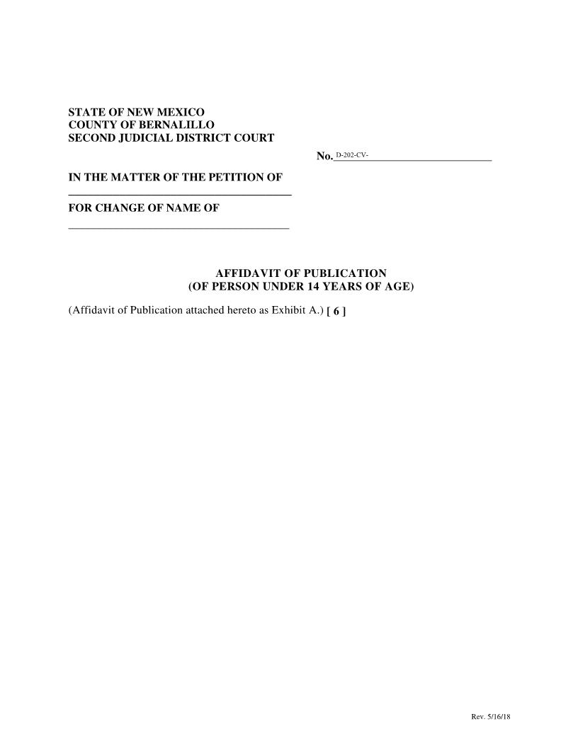 Affidavit Of Publication Under 14 | Pdf Fpdf Docx | New Mexico