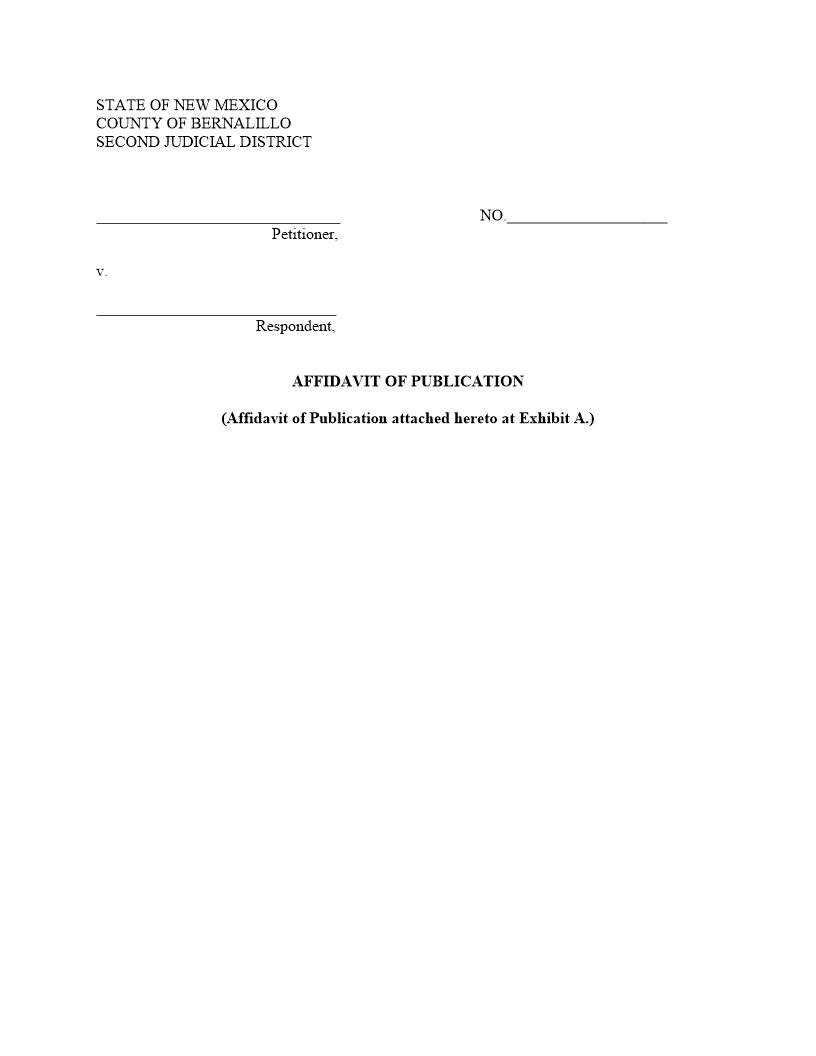 Affidavit Of Publication | Pdf Fpdf Docx | New Mexico