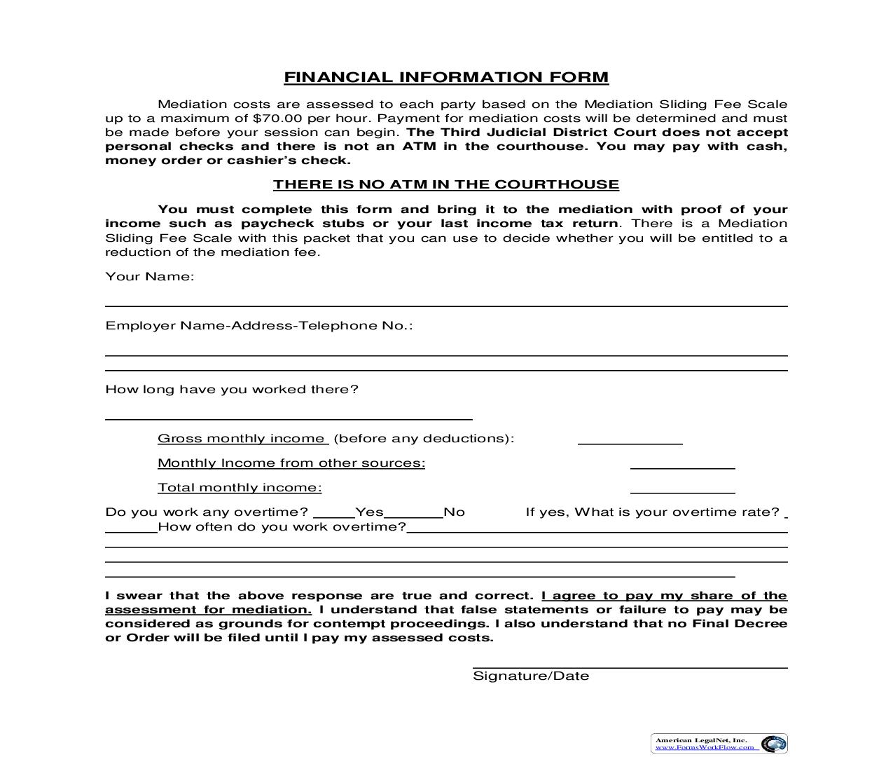 Financial Information Form |  | New Mexico