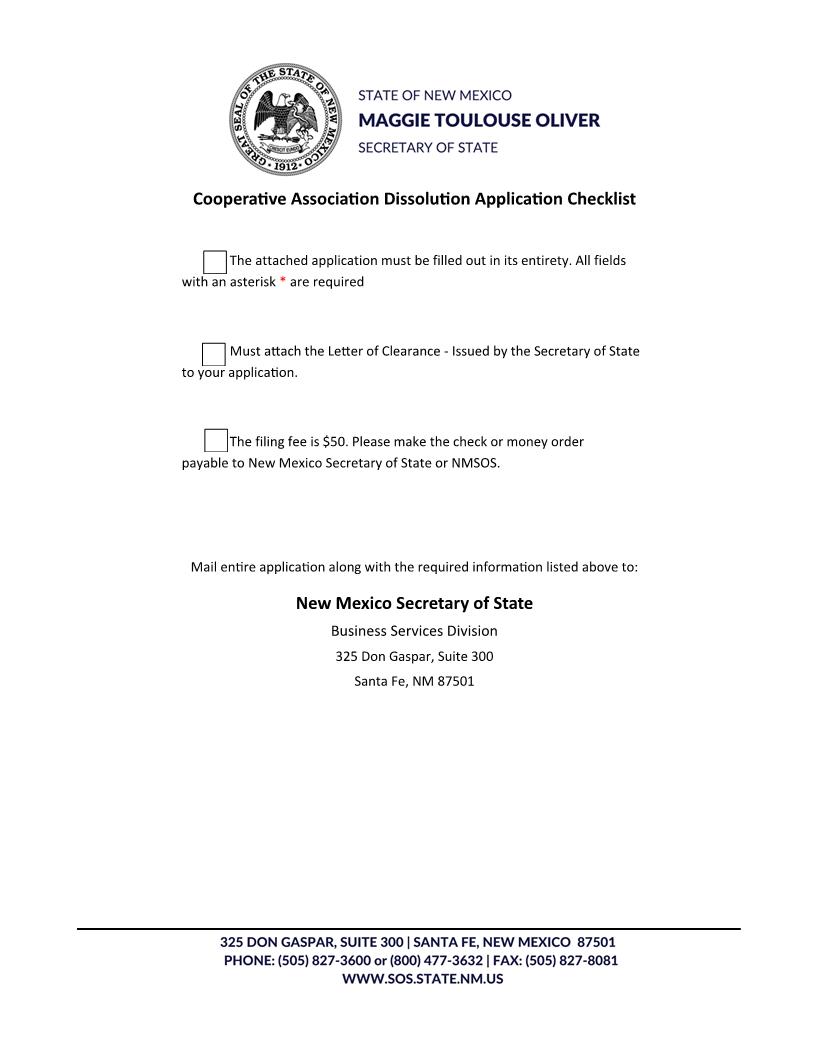 Articles Of Dissolution | Pdf Fpdf Docx | New Mexico