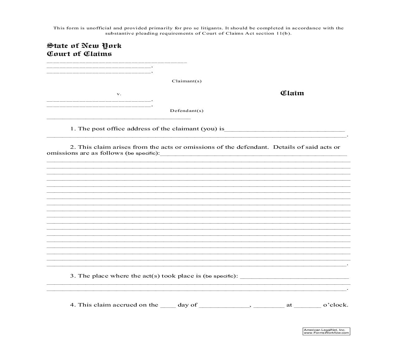 Claim | Pdf Fpdf Doc Docx | New York