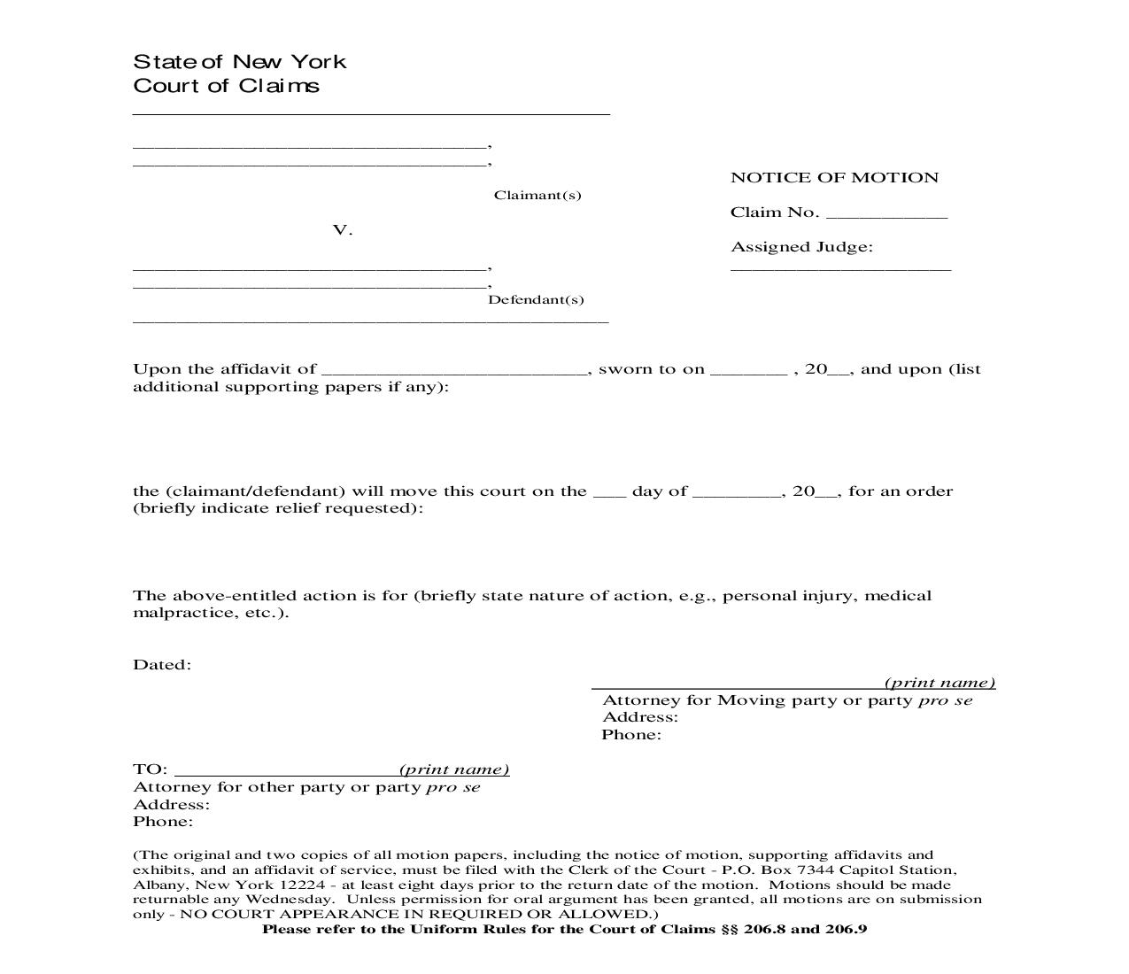 Notice Of Motion | Pdf Fpdf Doc Docx | New York