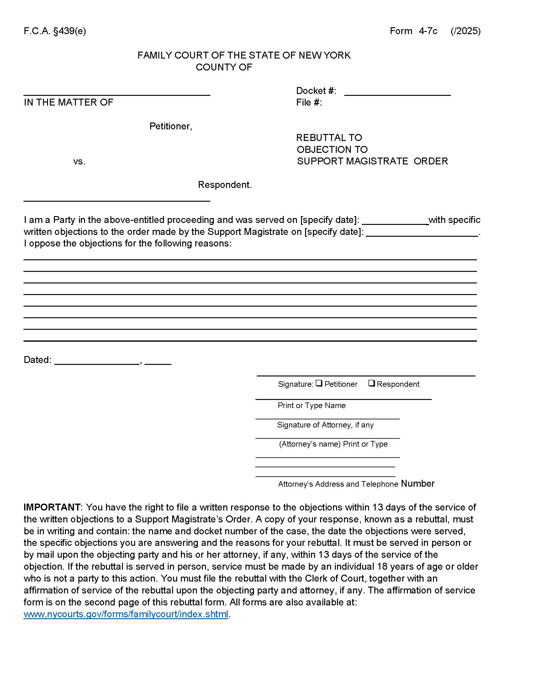 Rebuttal To Objection To Support Magistrate Final Order {4-7c} | Pdf Fpdf Docx | New York