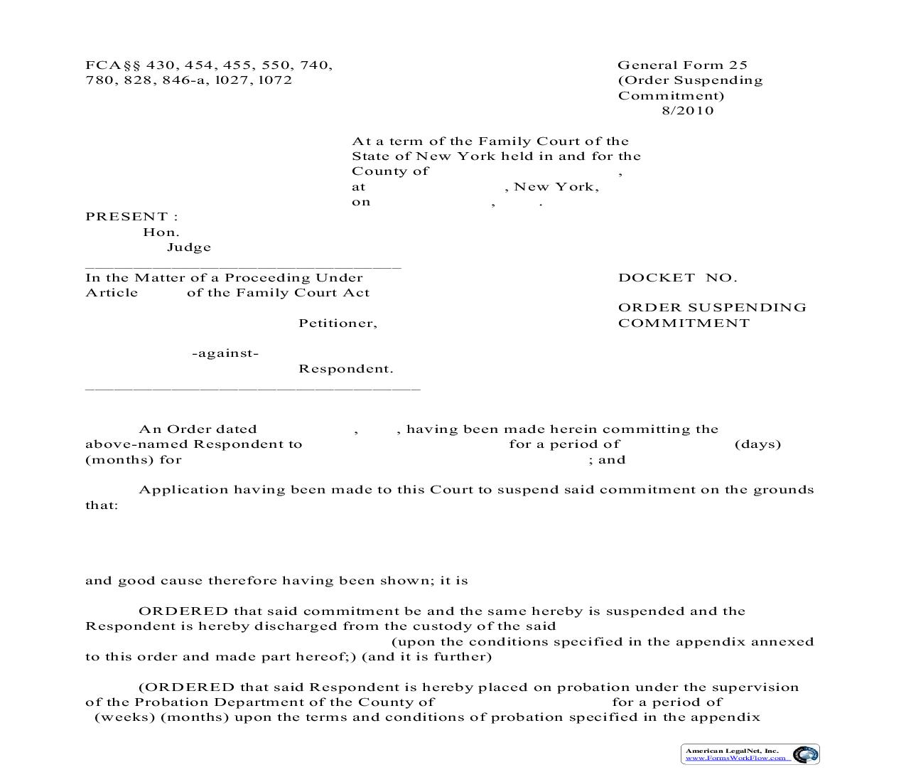 Order Transfer Of Proceedings {GF-27} | Pdf Fpdf Doc Docx | New York