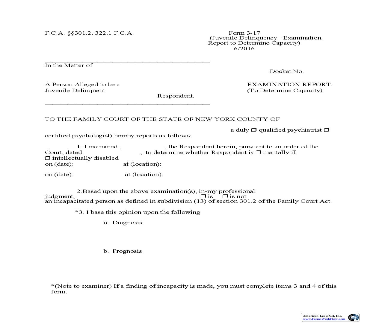 Examination Report To Determine Capacity {3-17} | Pdf Fpdf Doc Docx | New York