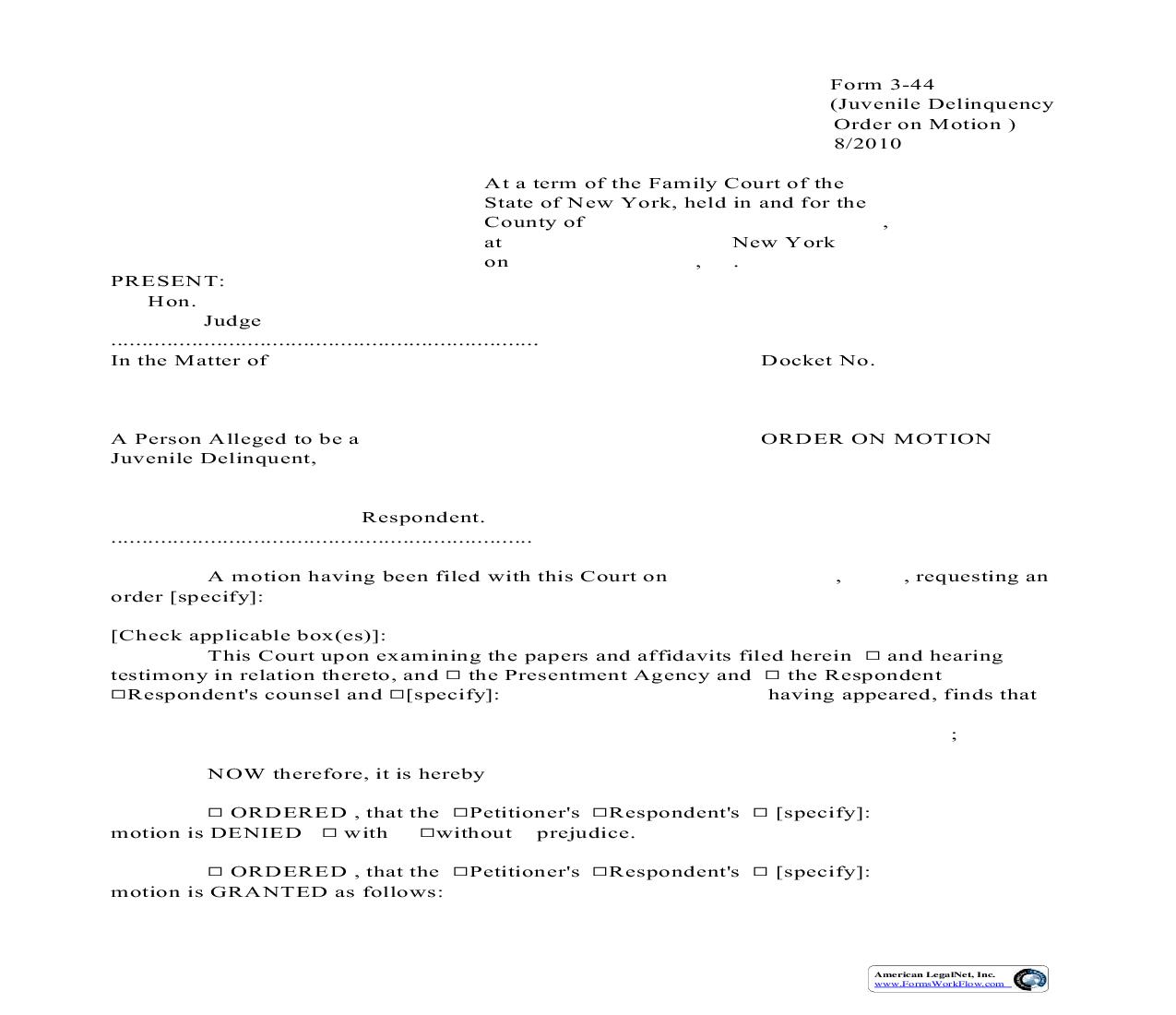 Order On Motion {3-44} | Pdf Fpdf Doc Docx | New York