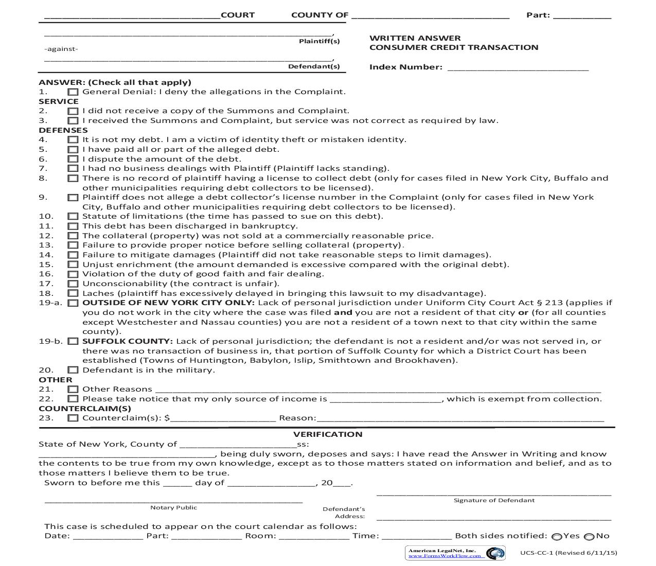 Written Answer Consumer Credit Transaction | Pdf Fpdf Doc Docx | New York