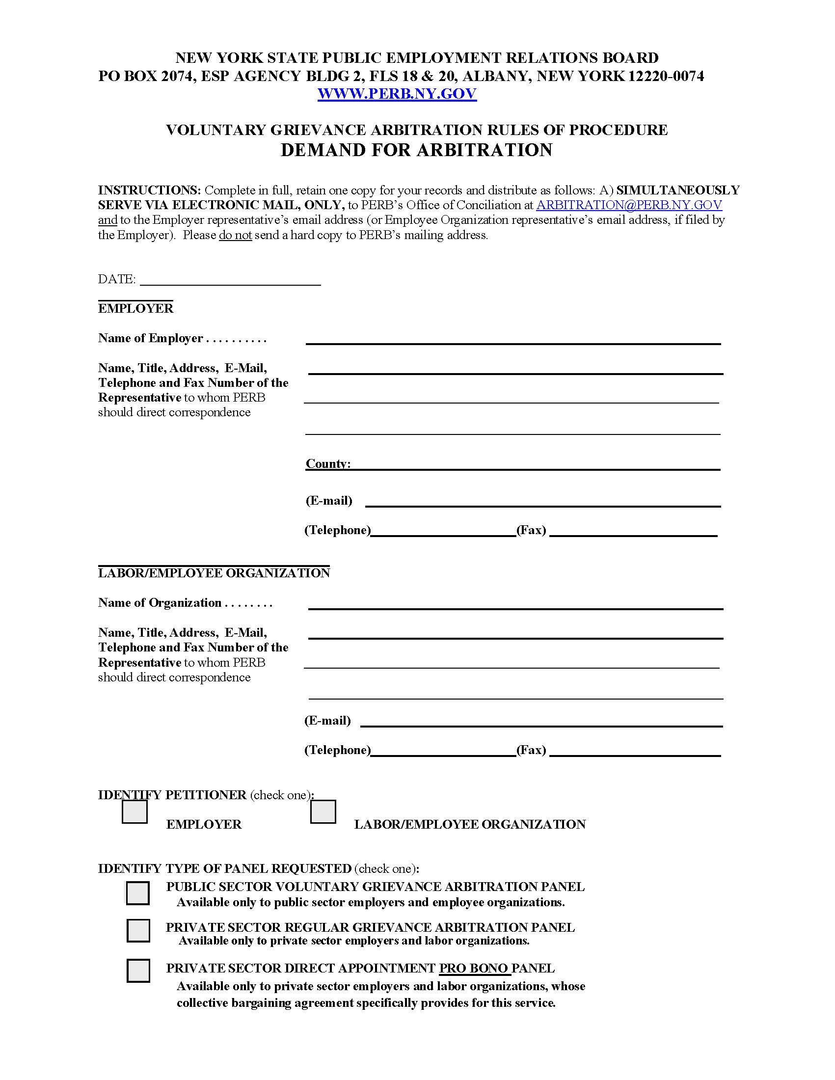 Demand For Arbitration (Public And Private Sectors) | Pdf Fpdf Docx | New York