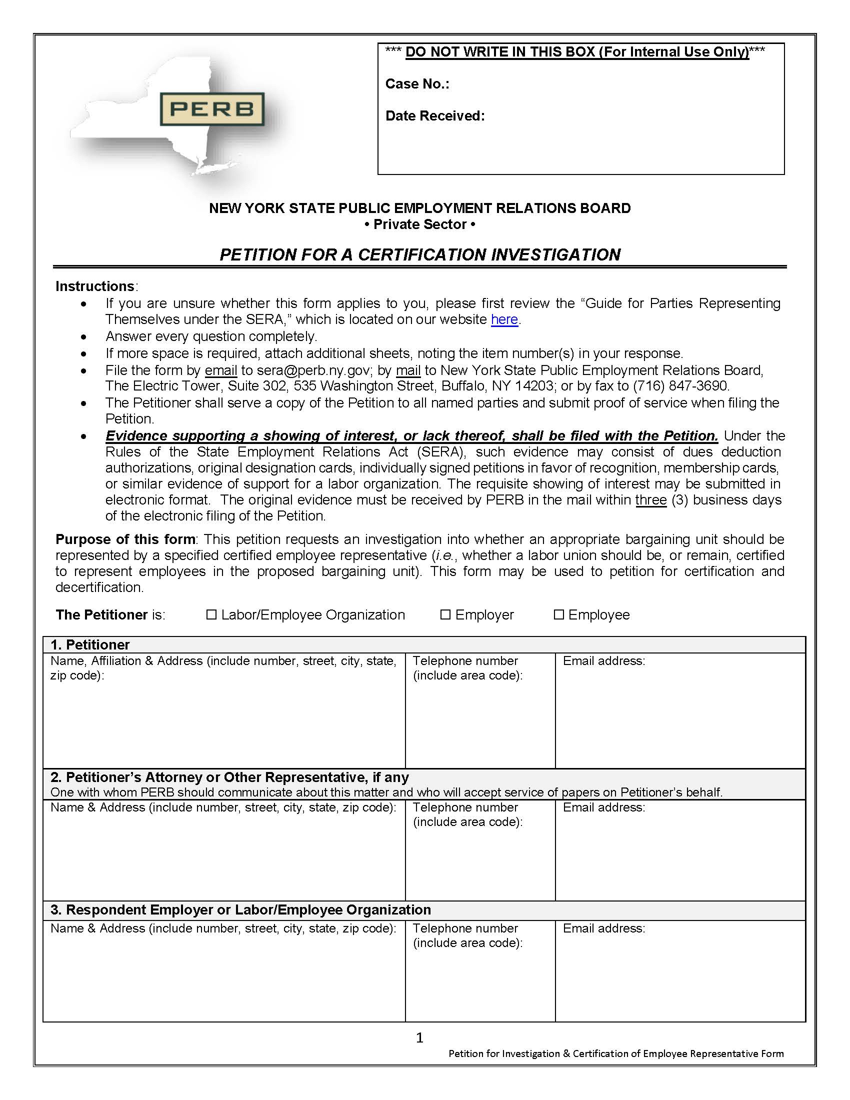 Petition For A Certification Investigation | Pdf Fpdf Docx | New York