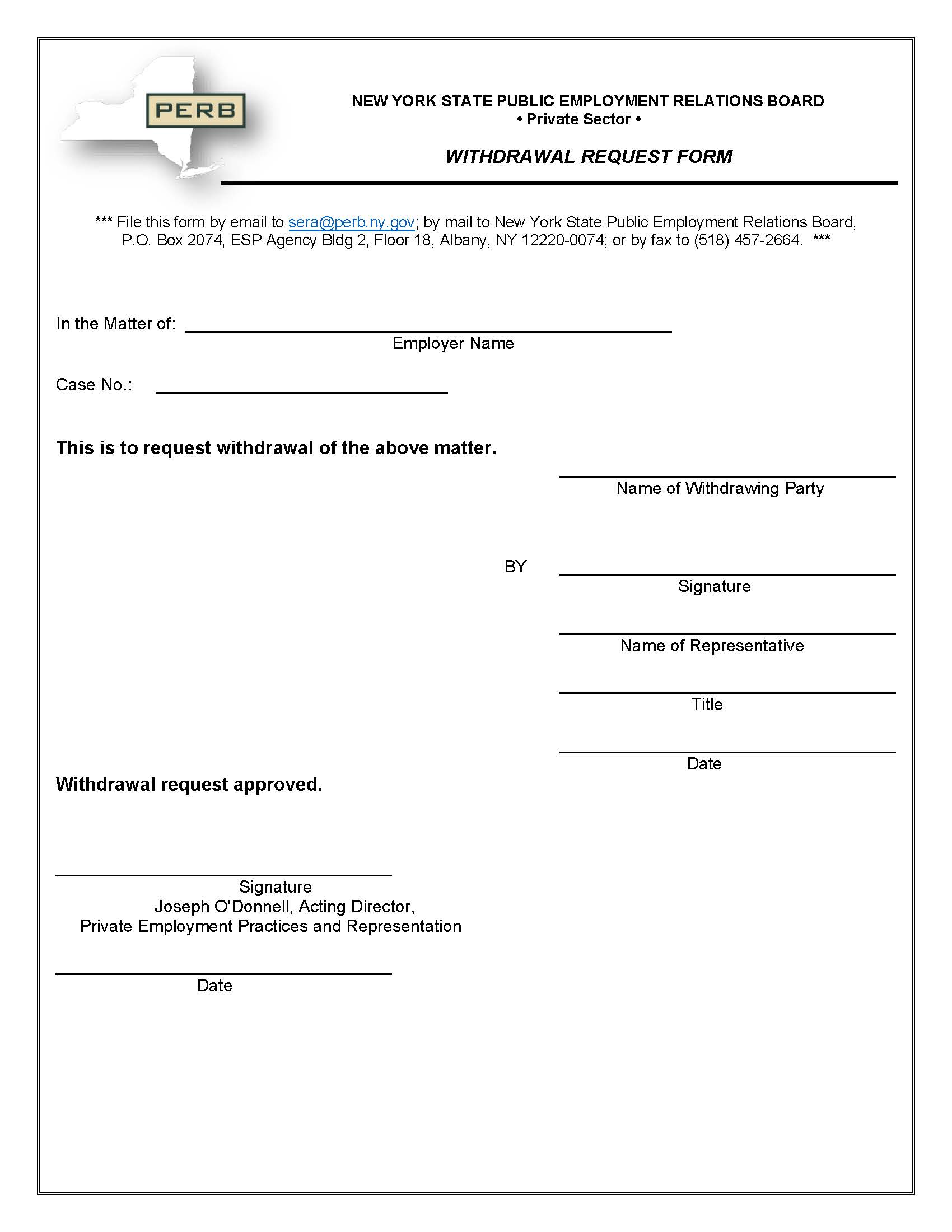 Withdrawal Request | Pdf Fpdf Doc Docx | New York