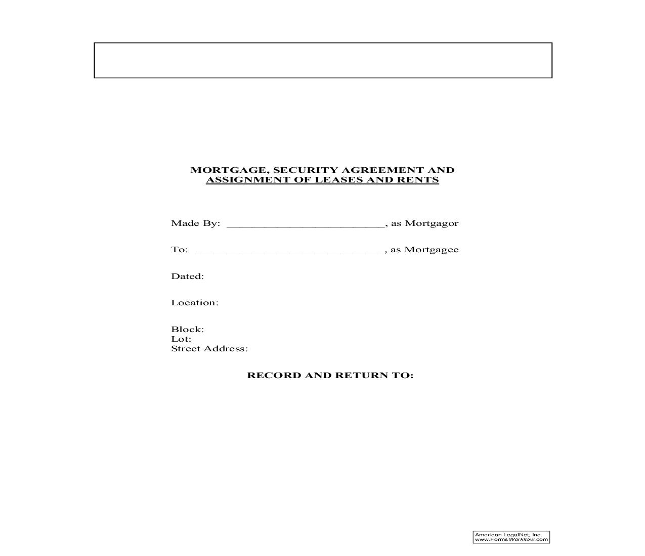 Mortgage Security Agreement And Assignment Of Leases And Rents | Pdf Fpdf Doc Docx | New York
