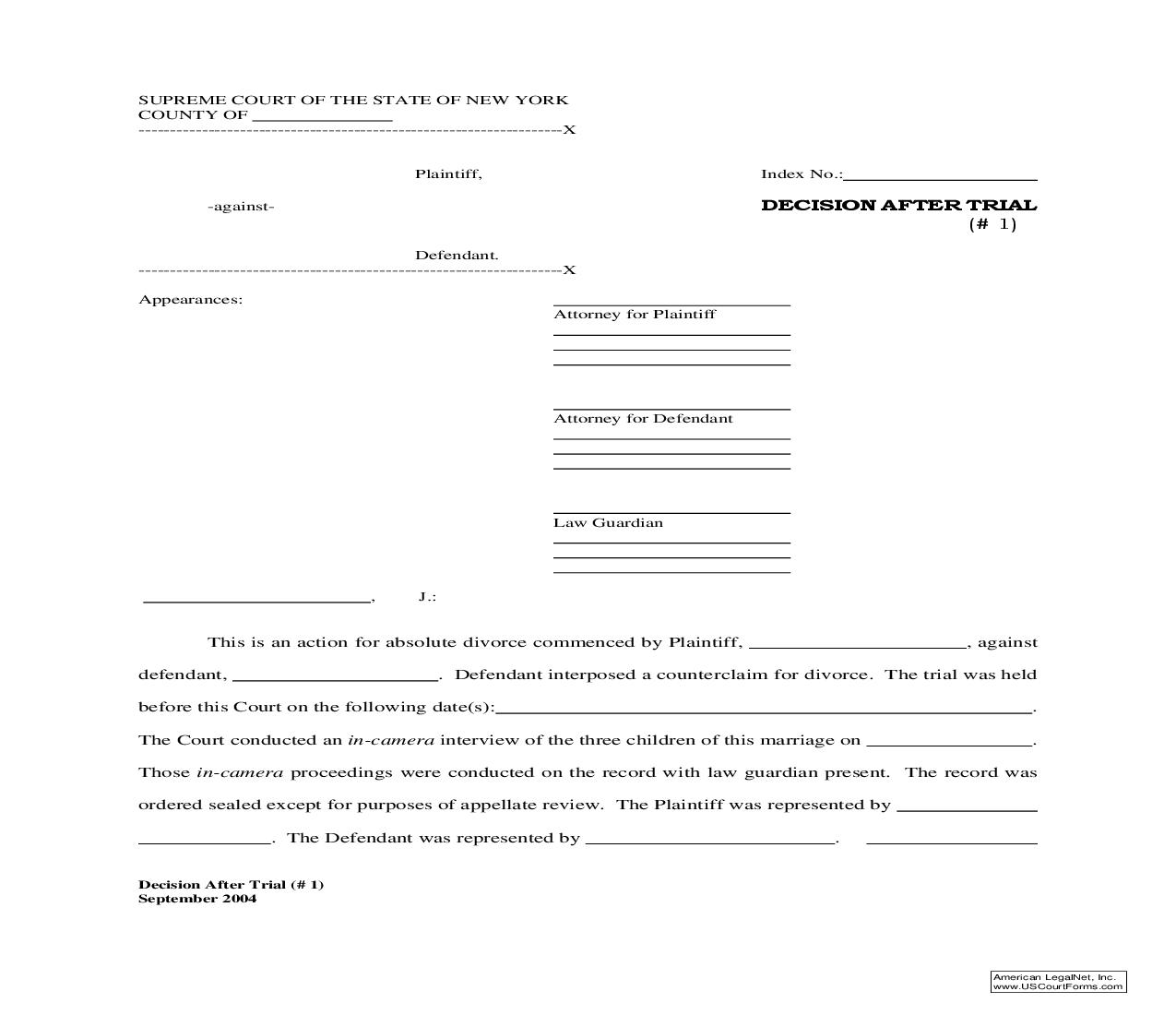 Decision After Trial (No. 1) | Pdf Fpdf Doc Docx | New York