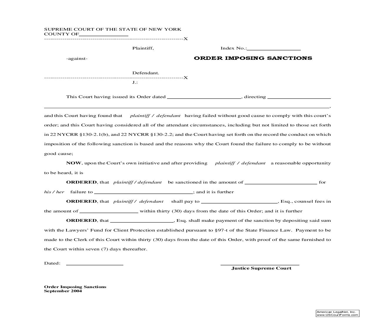 Order Imposing Sanctions | Pdf Fpdf Doc Docx | New York