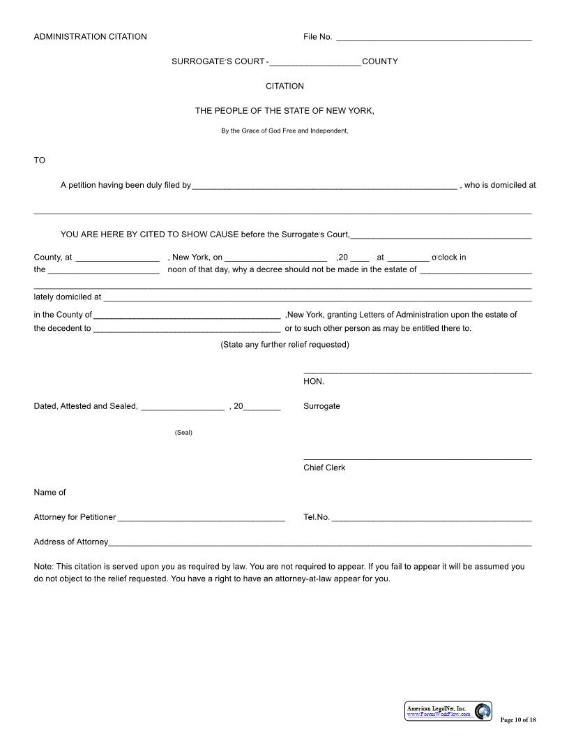 Administration Citation {A-2} | Pdf Fpdf Docx | New York